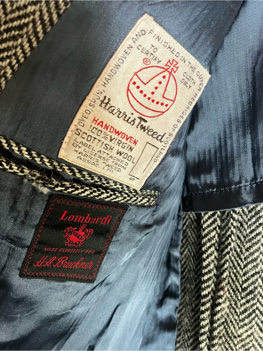 Harris Tweed VTG herringbone elbow pads blazer 42